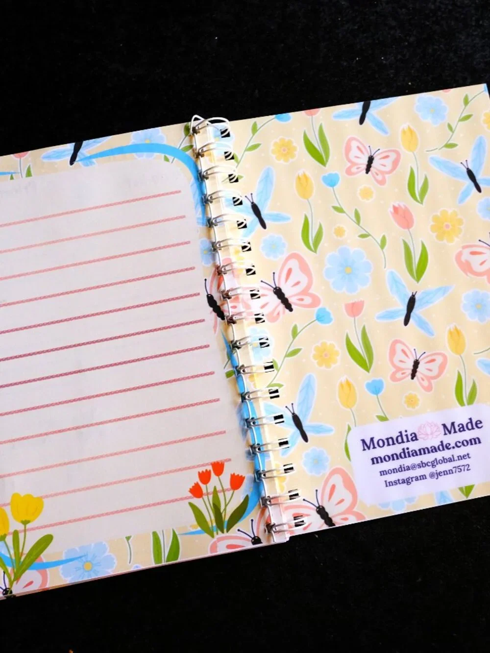 Handmade Colorful Daily Planner Bound Notebook, book, notes, gift, yellow, butte
